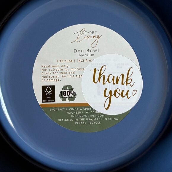 NWT - Sport Pet Living Melamine and Stainless-Steel Insert Pet Bowls - Medium - Picture 8 of 8